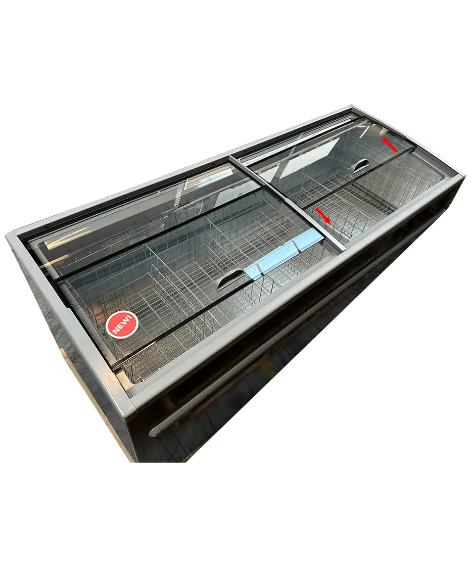 CONGÉLATEUR BAHUT POUR SUPERMARCHÉ GRIS 2500 DÉGIVRAGE AUTOMATIQUE *TRANSPORT SUR DEMANDE* 7455.2675 Combisteel