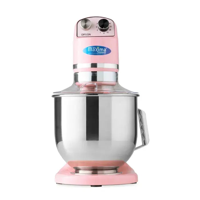 Batteur Mélangeur planétaire - 7 L - 11 vitesses - jusqu'à 2 kg de pâte - rose by Maxima