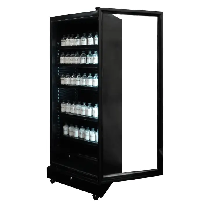 RÉFRIGÉRATEUR 1 PORTE EN VERRE NOIR SVE-450 BL - 7086.0005 - Combisteel by Combisteel