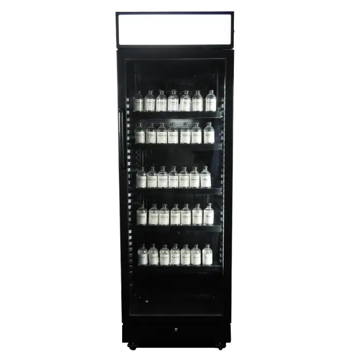 RÉFRIGÉRATEUR 1 PORTE EN VERRE NOIR AVEC CANOPY SVE-450 BLC - 7086.0010 - Combisteel