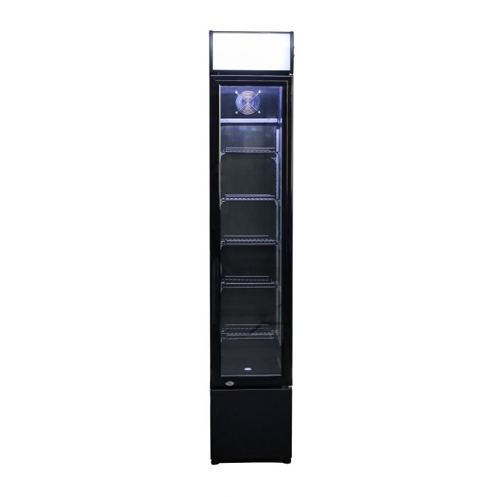 RÉFRIGÉRATEUR PORTE EN VERRE ÉTROIT NOIR - 7455.1384 - Combisteel by Combisteel