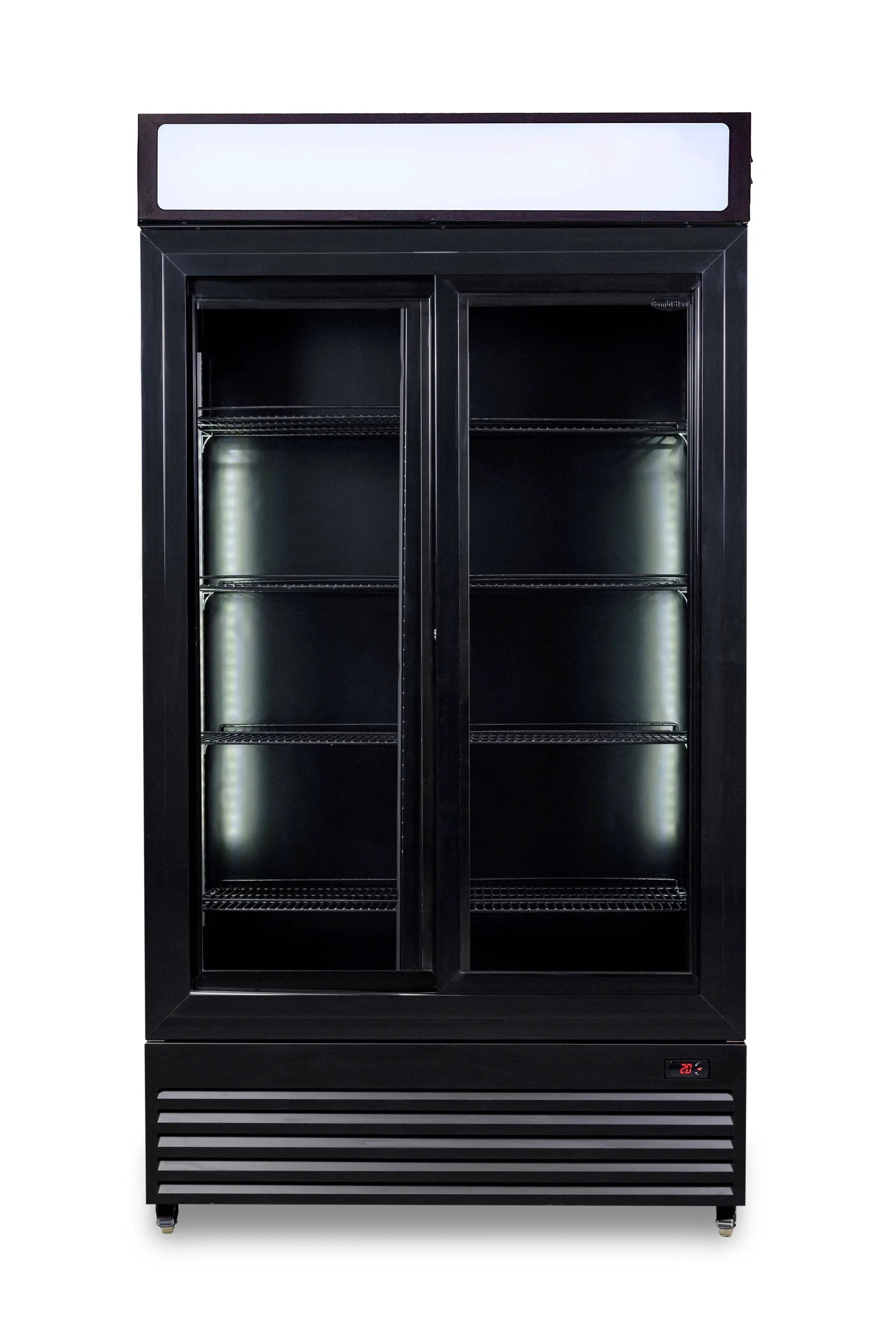 RÉFRIGÉRATEUR AVEC PORTES COULISSANTES EN VERRES BEZ-780 SL NOIR 7455.1398 Combisteel by Combisteel