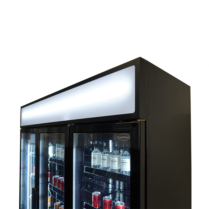 RÉFRIGÉRATEUR 3 PORTES EN VERRE NOIR FCU-1200 BL - 7455.2115 - Combisteel by Combisteel