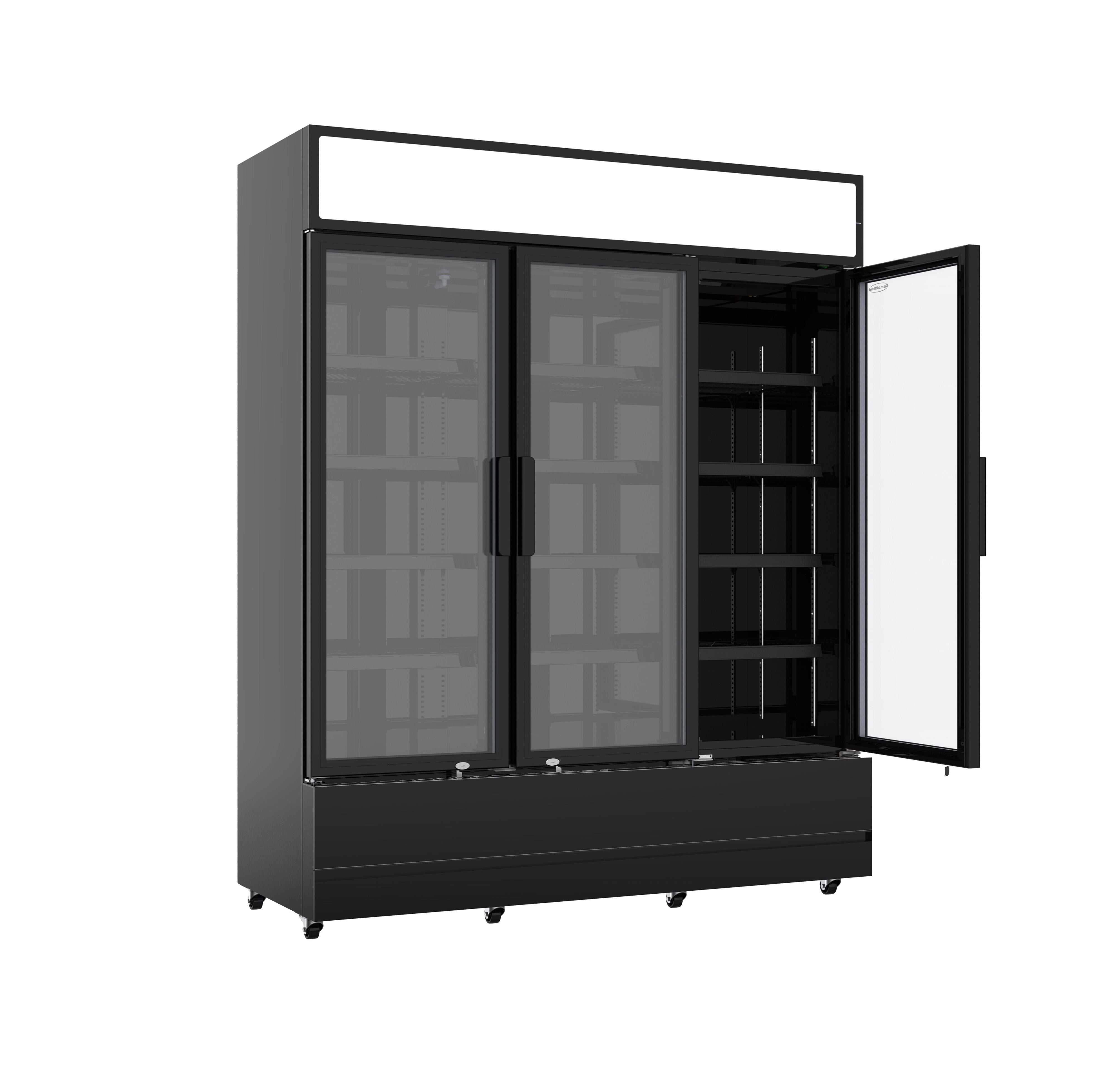 RÉFRIGÉRATEUR 3 PORTES EN VERRE NOIR FCU-1200 BL - 7455.2115 - Combisteel by Combisteel