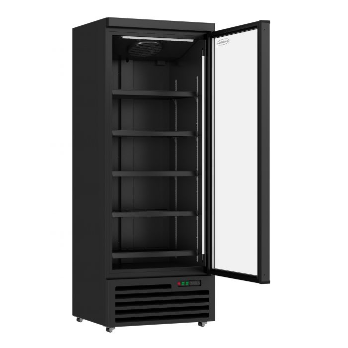 CONGÉLATEUR 1 PORTE EN VERRE NOIR JDE-600F BL - 7455.2244 - Combisteel