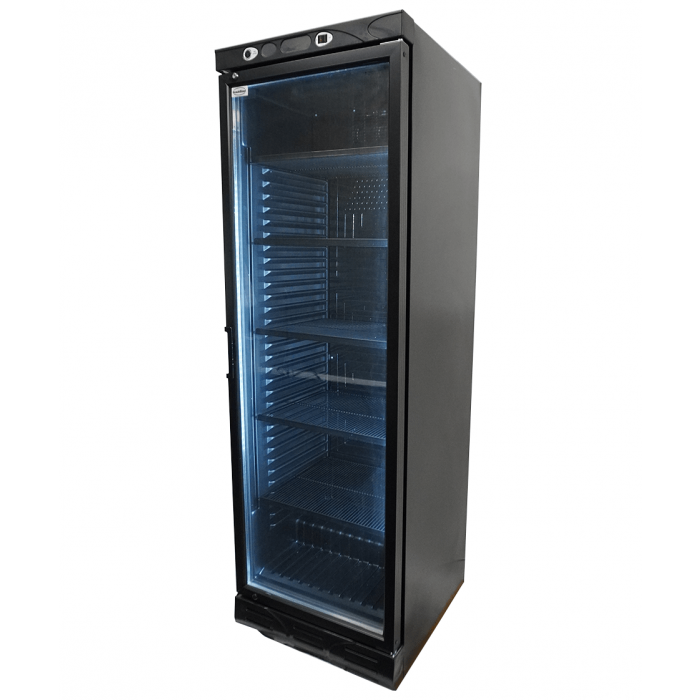 RÉFRIGÉRATEUR 1 PORTE EN VERRE 382L NOIR SANS CANOPY 7464.0094 Combisteel by Combisteel