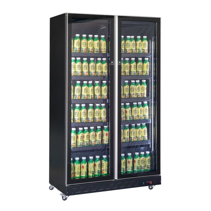 RÉFRIGÉRATEUR 2 PORTES EN VERRE NOIR 7526.0010 Combisteel