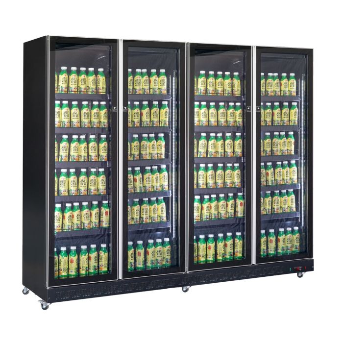 RÉFRIGÉRATEUR 4 PORTES EN VERRE NOIR *TRANSPORT SUR DEMANDE* 7526.0020 Combisteel