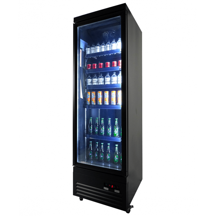 RÉFRIGÉRATEUR 1 PORTE EN VERRE NOIR CEB-500R BL 7526.0100 Combisteel by Combisteel