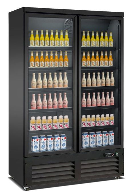 RÉFRIGÉRATEUR 2 PORTES EN VERRE NOIR CEB-1200R BL 7526.0105 Combisteel