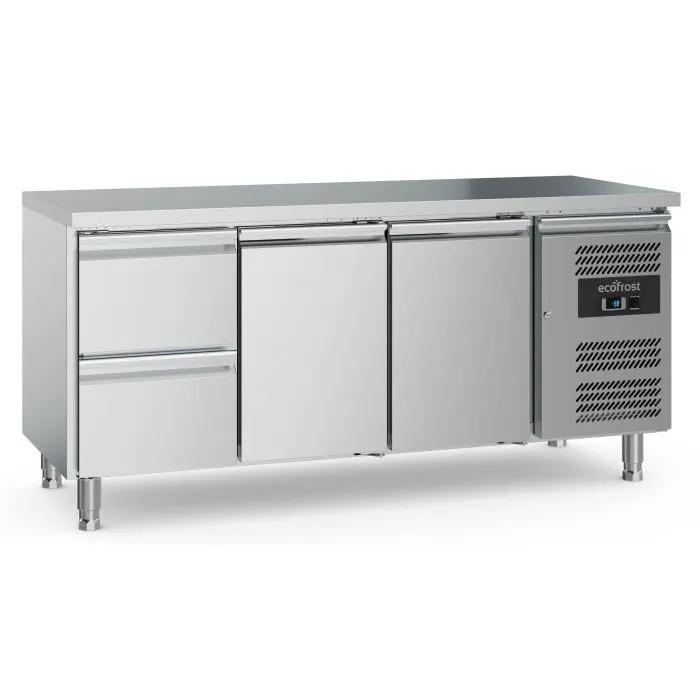 Table réfrigéré 700 avec 2 portes, 2 tiroirs et pieds réglables - 7950.5160 - Ecofrost by Ecofrost