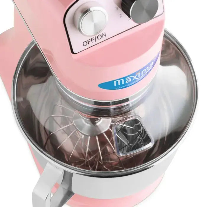 Batteur Mélangeur planétaire - 7 L - 11 vitesses - jusqu'à 2 kg de pâte - rose by Maxima