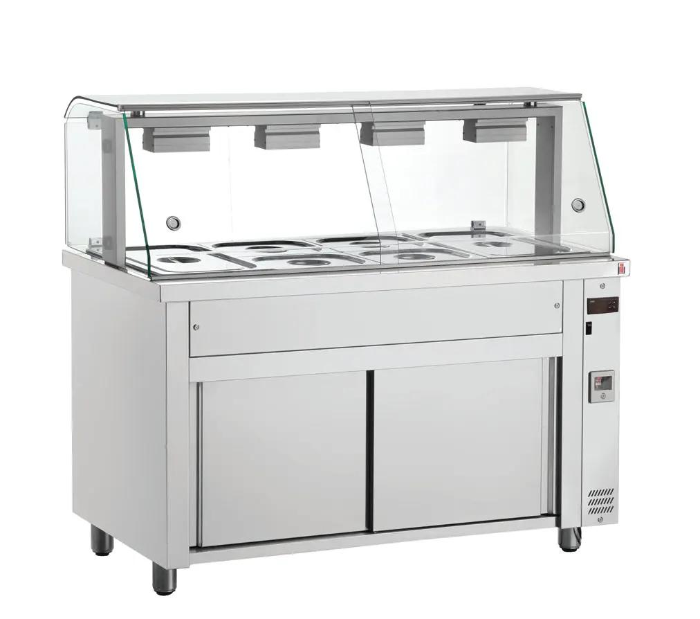 VITRINE CHAUFFANTE/ BAIN-MARIE SUR COFFRE Pare-haleine 4 bacs réserve neutre - OBM4 - MAXI GASTRO by MAXIGASTRO