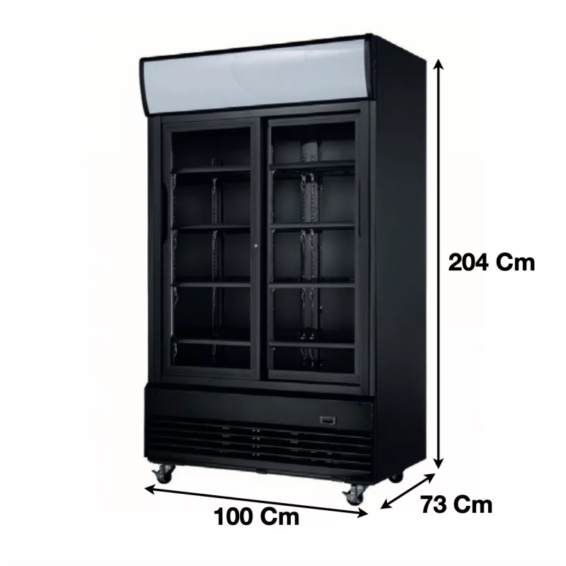 Armoire à boissons 2 portes battantes bandeau lumineux 800 L - LG800BFB - Cuistance by Cuistance