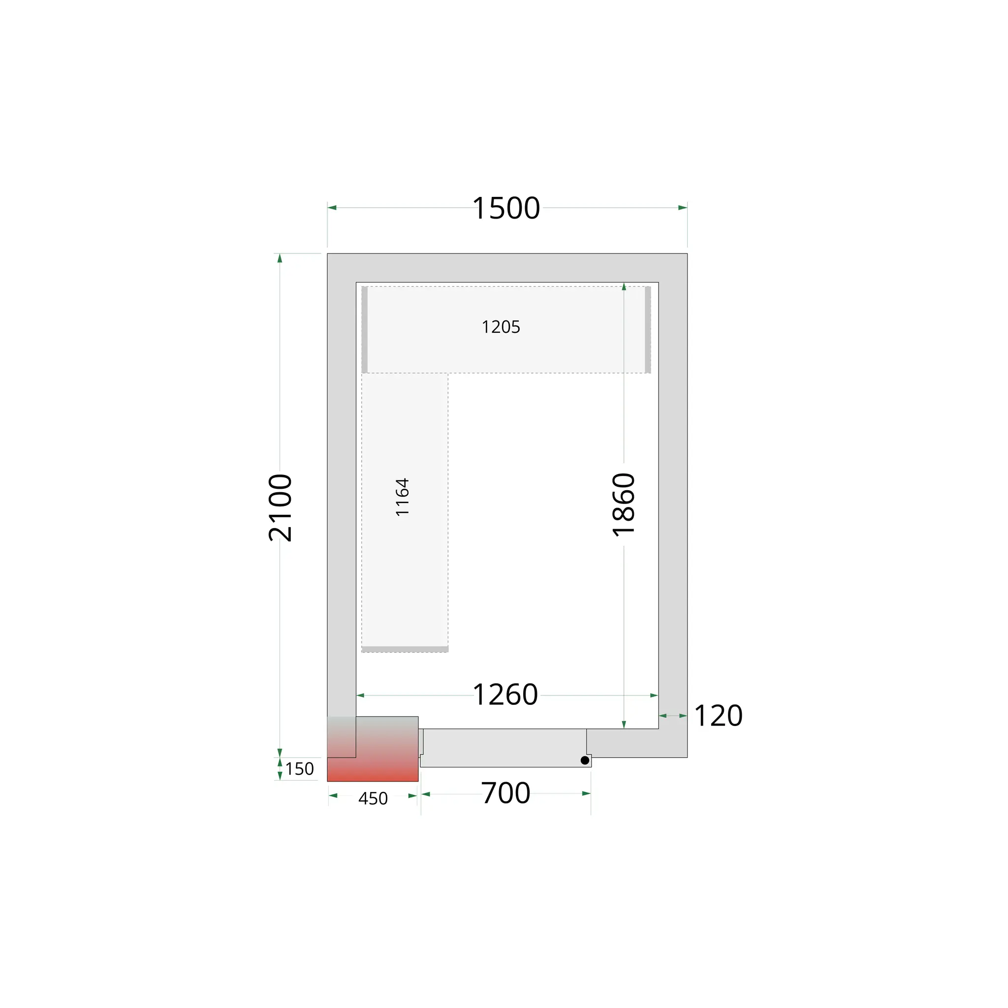 Panneaux de chambre froide 120 mm - TEFCOLD - CR-150X210X220-44143 by TEFCOLD