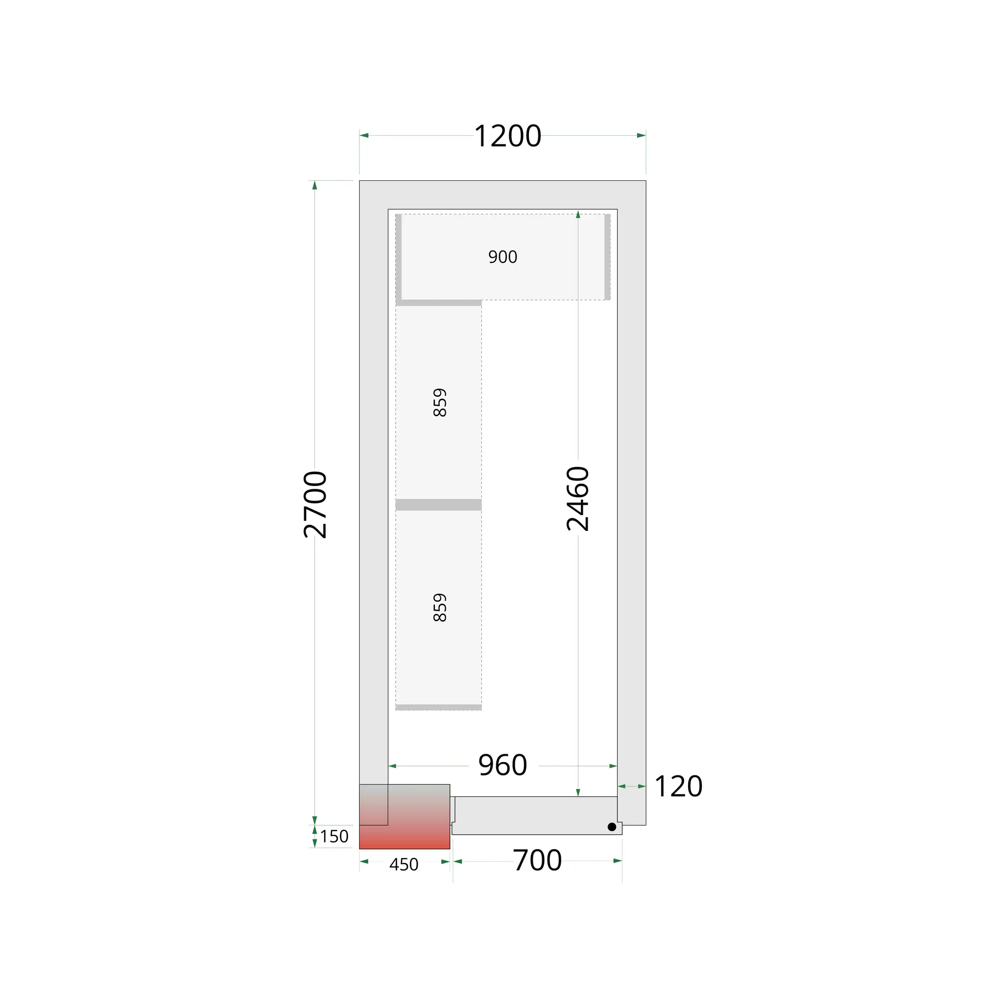 Panneaux de chambre froide 120 mm - TEFCOLD - CR-120X270X220-44139 by TEFCOLD