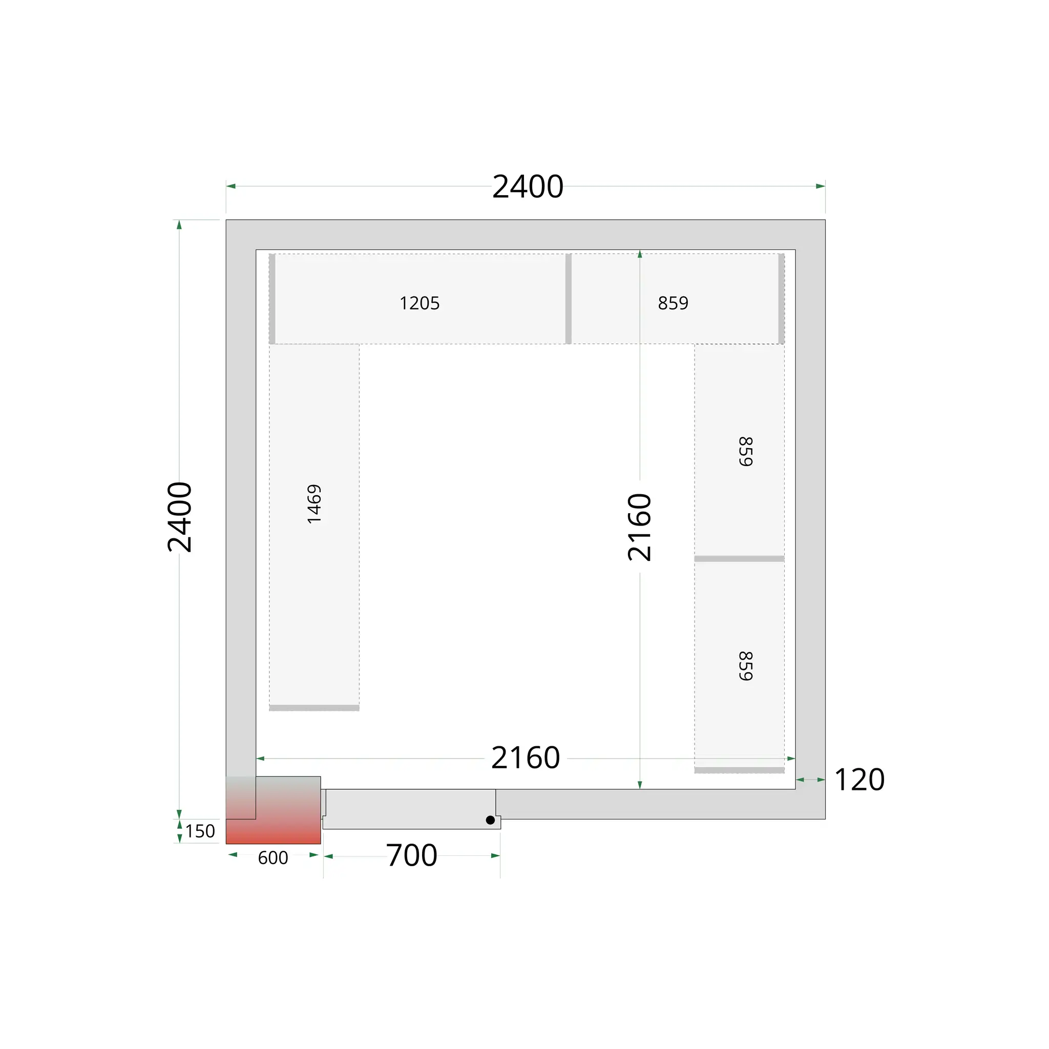 Panneaux de chambre froide 120 mm - TEFCOLD - CR-240X240X220-44156 by TEFCOLD