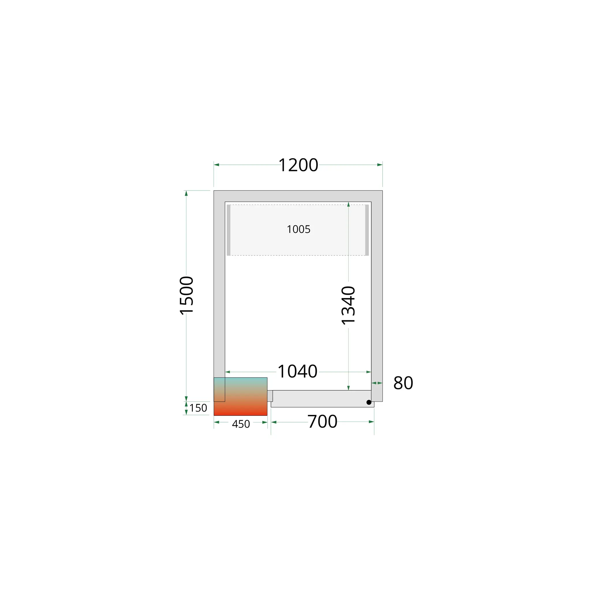 Panneaux de chambre froide 80 mm - TEFCOLD - CR-120X150X220-43977 by TEFCOLD