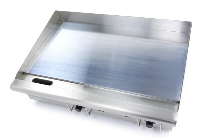 Plaque de gril - chrome lisse - 73 cm - incl plateau d'égouttement - 400V