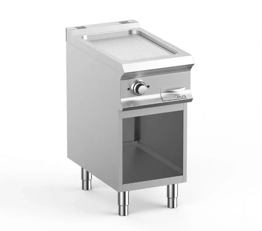 Plaque a snack professionnel electrique sur soubassment libre plaque rainurée domina pro 700 - FTBE74AR - MBM by MBM