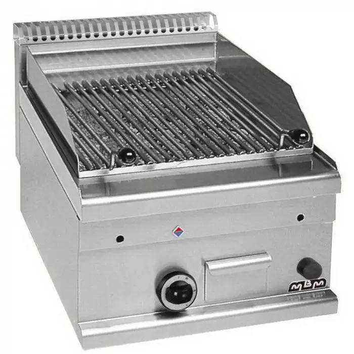 Grill Charcoal gaz à pierres volcaniques, grille viande MBM GPL46LC à poser top by MBM