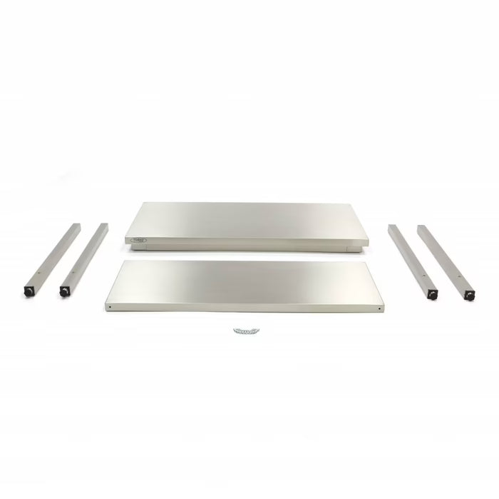 Table en acier inoxydable - 80 x 60 cm - hauteur réglable - avec étagère de rangement