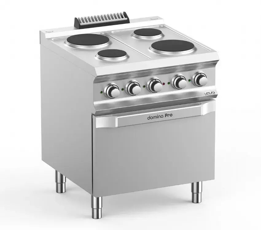 Fourneau professionnel electrique 4 plaque 2x1,5 kw et 2x2,6 kw sur four electrique domina pro 700 - PR77FE - MBM by MBM