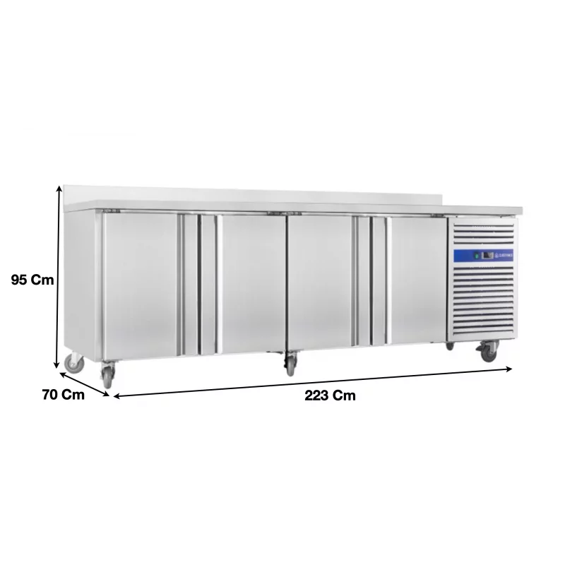 Table réfrigérée négative adossée 4 portes 480 L - SNACK4200BT - Cuistance