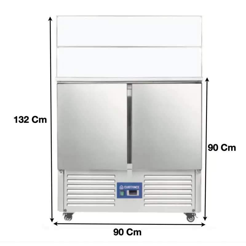 Saladette réfrigérée 2 portes vitré
