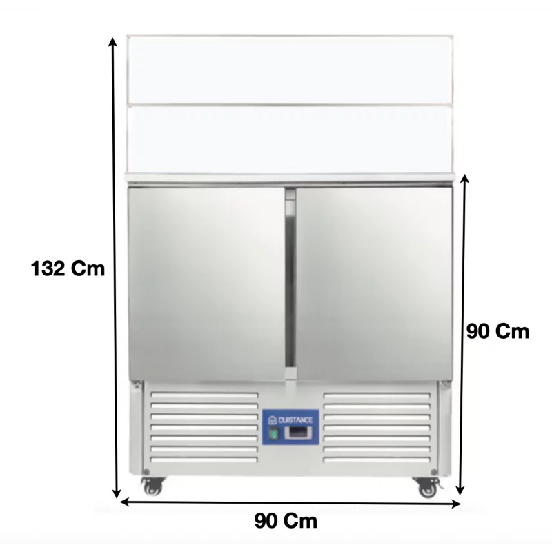 Saladette réfrigérée 2 portes vitré