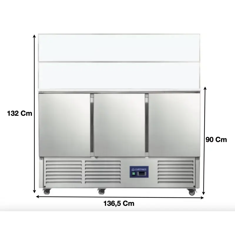 Saladette réfrigérée vitré 3 portes - S903VG - Cuistance