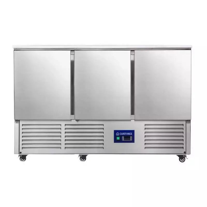 Saladette réfrigérée avec plan de travail en inox 3 portes - S903SSTOP - CUISTANCE by CUISTANCE