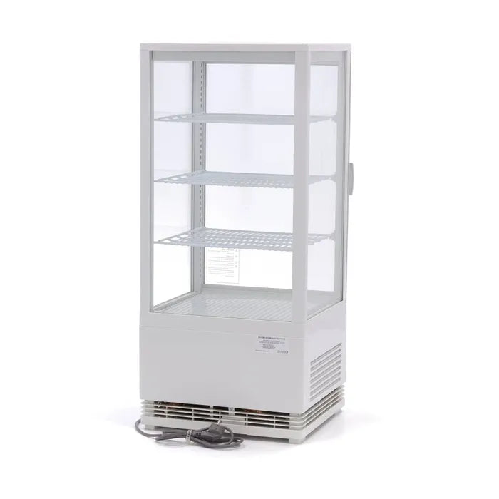 Vitrine réfrigérée - 78 L - 4 faces vitré - blanc avec éclairage Led by Maxima