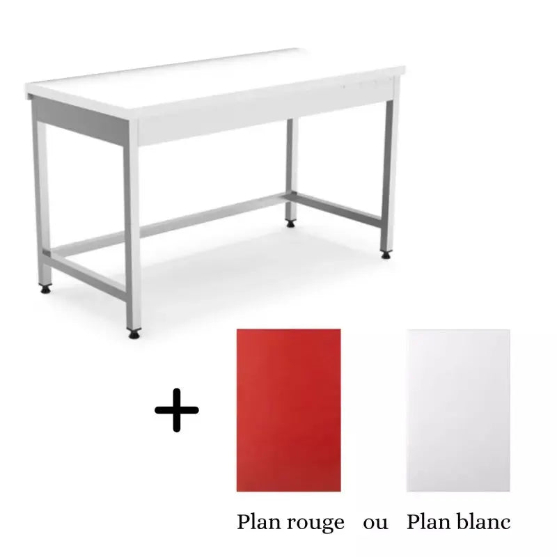 Table boucherie avec plan rouge ou blanc épaisseur 4 cm - Profondeur 70 TBB1200700 Maxi gastro by Maxi gastro