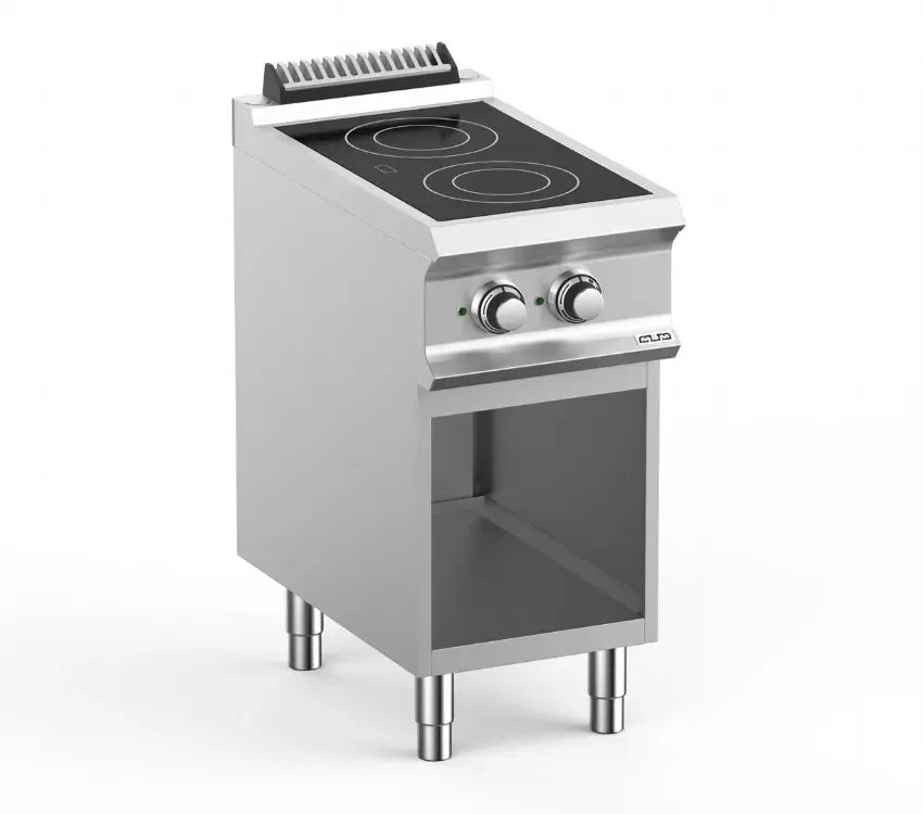 Fourneau professionnel electrique 2 plaque vitrocéramique sur soubassment libre domina pro 700 - VC74A - MBM by MBM