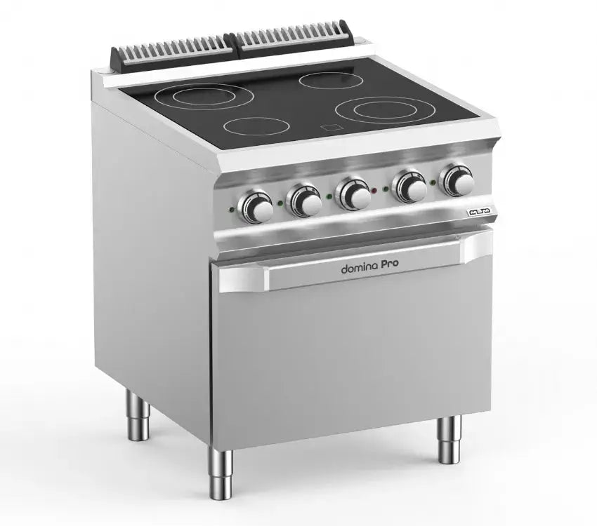 Fourneau professionnel electrique 4 plaque vitrocéramique sur four electrique domina pro 700 - VC77FE - MBM by MBM