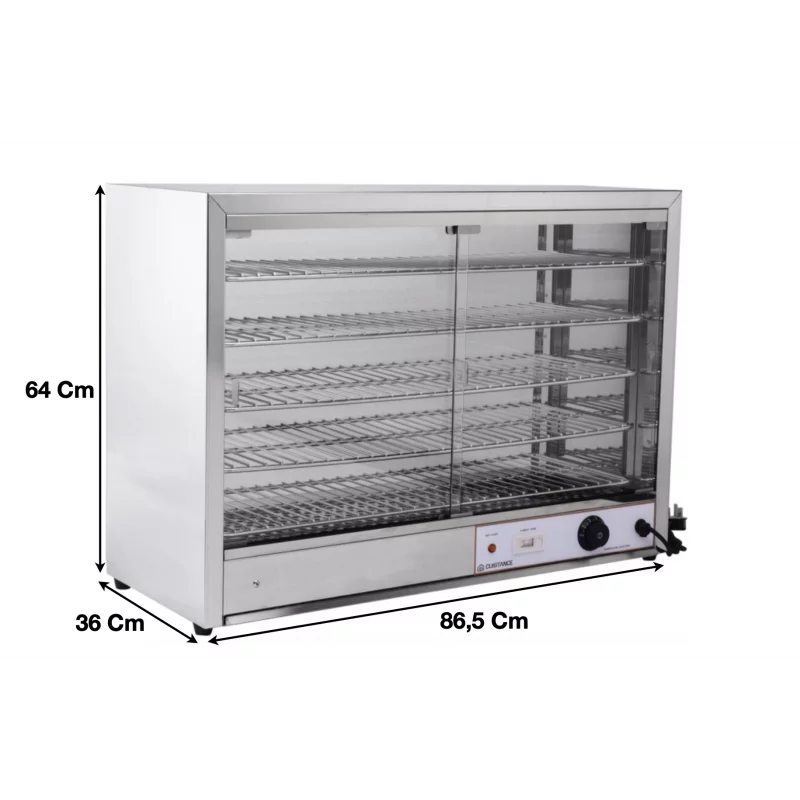 Vitrine chauffante en inox L 865 mm - FW805 - Cuistance
