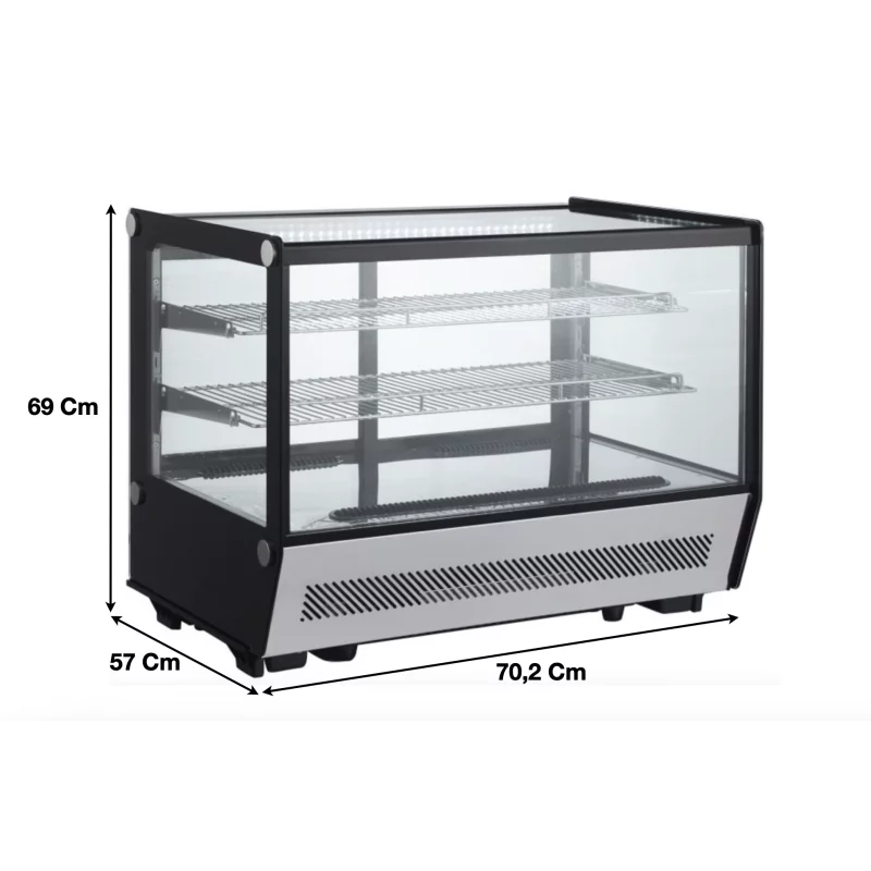 Vitrine réfrigérée panoramique avec vitrage rectangulaire 120 L by Cuistance