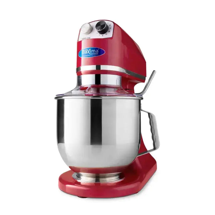 Batteur Mélangeur planétaire - 7 L - 11 vitesses - jusqu'à 2 kg de pâte - rouge framboise by Maxima