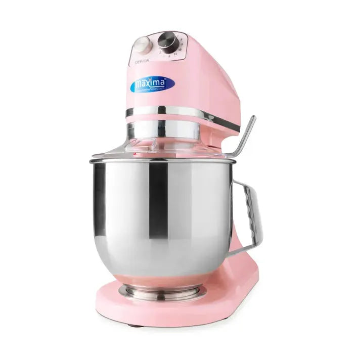 Batteur Mélangeur planétaire - 7 L - 11 vitesses - jusqu'à 2 kg de pâte - rose by Maxima