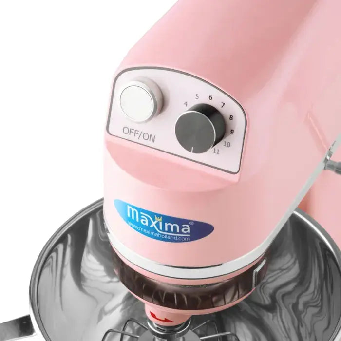 Batteur Mélangeur planétaire - 7 L - 11 vitesses - jusqu'à 2 kg de pâte - rose by Maxima