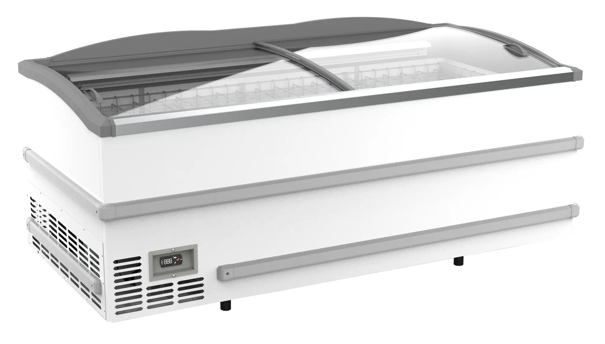 CONGÉLATEUR BAHUT BLANC POUR SUPERMARCHÉ TÊTE DE GONDOLE DÉGIVRAGE MANUEL  7072.0050  Combisteel