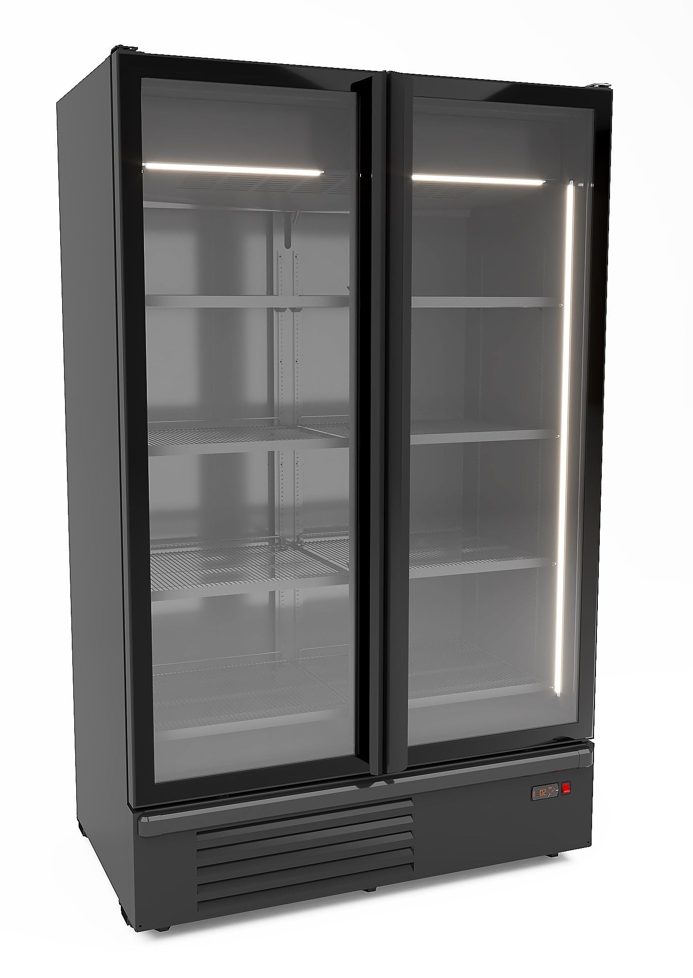 RÉFRIGÉRATEUR 2 PORTES EN VERRE NOIR 1200L 7072.1110 Combisteel