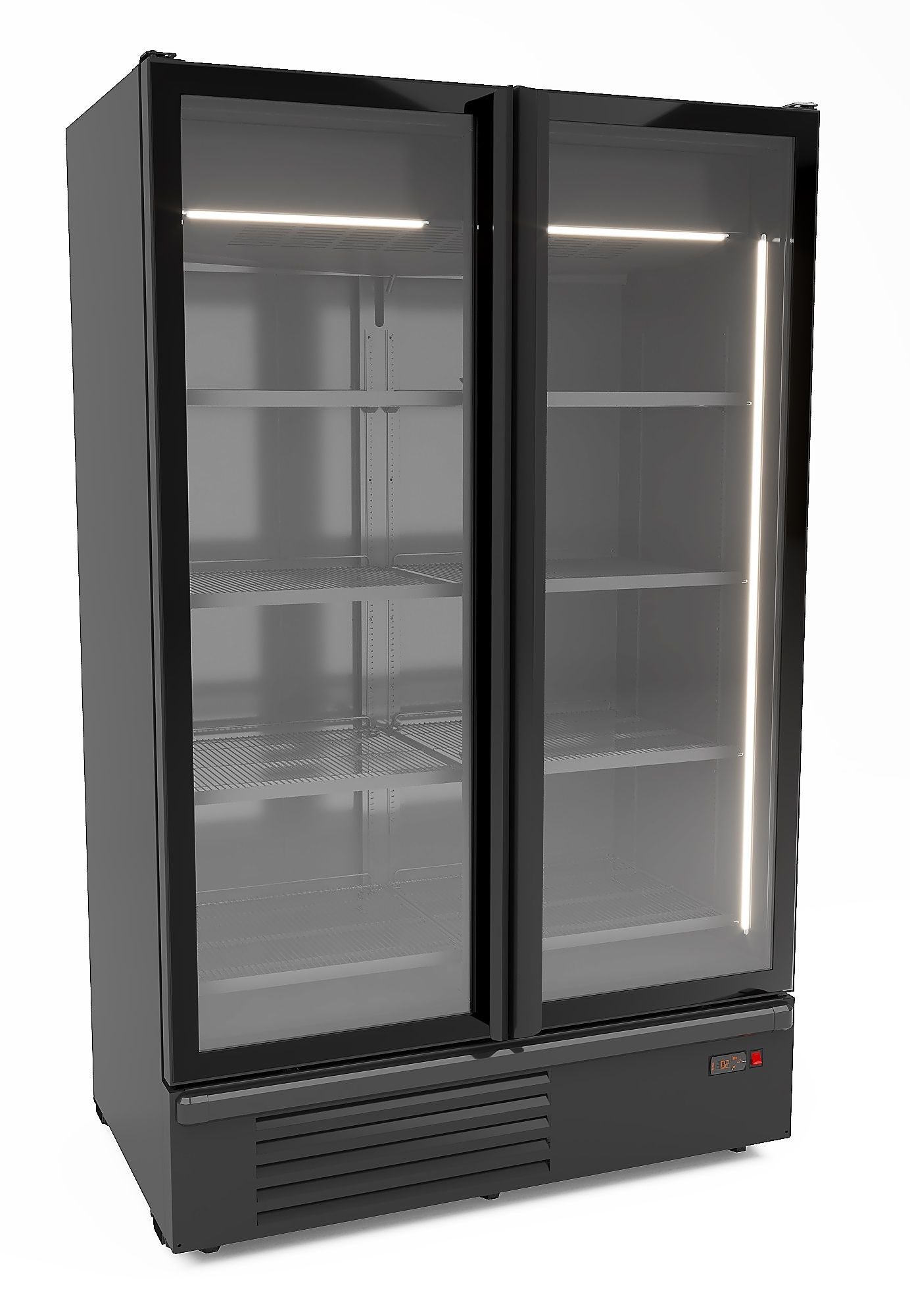CONGÉLATEUR 2 PORTES EN VERRE NOIR 1230L 7072.1140 Combisteel