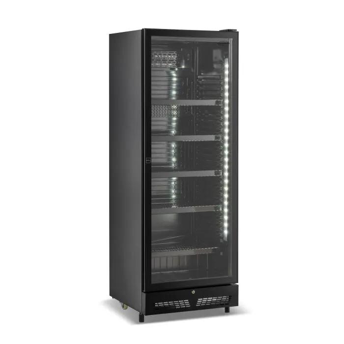 RÉFRIGÉRATEUR 1 PORTE EN VERRE NOIR SVE-450 BL - 7086.0005 - Combisteel by Combisteel