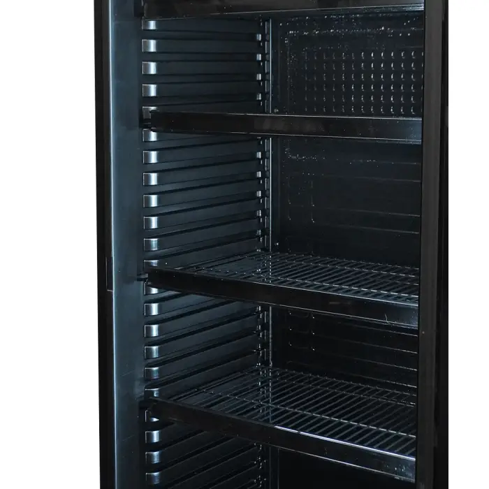 RÉFRIGÉRATEUR 1 PORTE EN VERRE NOIR AVEC CANOPY SVE-450 BLC - 7086.0010 - Combisteel