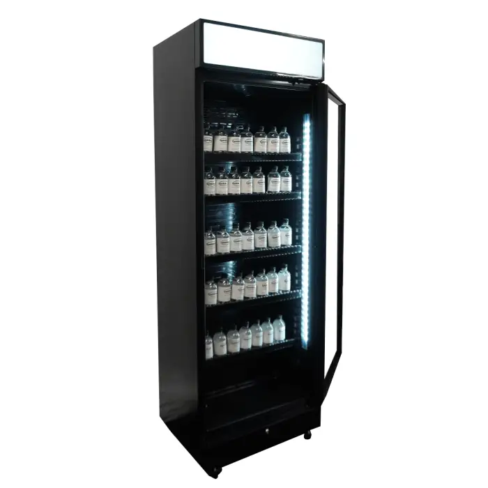 RÉFRIGÉRATEUR 1 PORTE EN VERRE NOIR AVEC CANOPY SVE-450 BLC - 7086.0010 - Combisteel