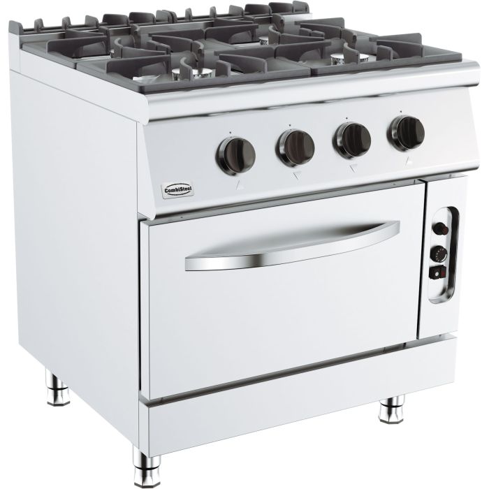 BASE 700 CUISINIERE A GAZ 4 BR. AVEC FOUR À GAZ 7178.0415 Combisteel