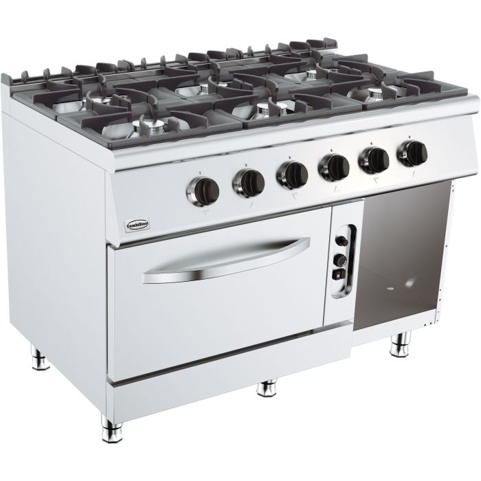 BASE 700 CUISINIERE A GAZ 6 BR. AVEC FOUR À GAZ 7178.0420 Combisteel by Combisteel