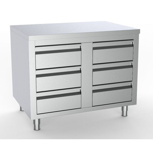 700 TABLE DE TRAVAIL AVEC 6 TIROIRS 1000 - 7333.0284 - Combisteel